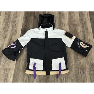 Raiden Shogun Genshin Impact Cosplay Jacket Women's Size Large Hooded Full Zip